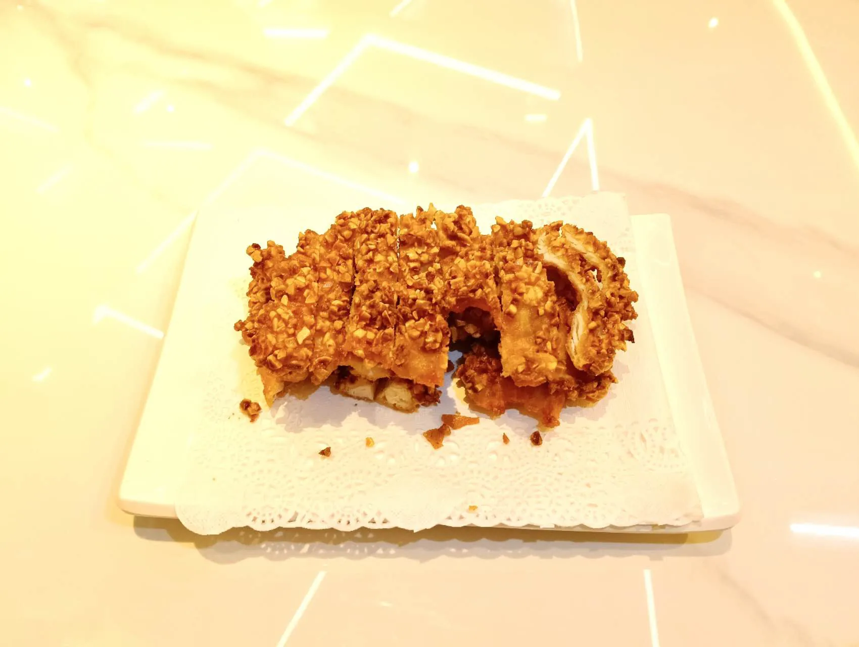 Frango frito com amêndoa